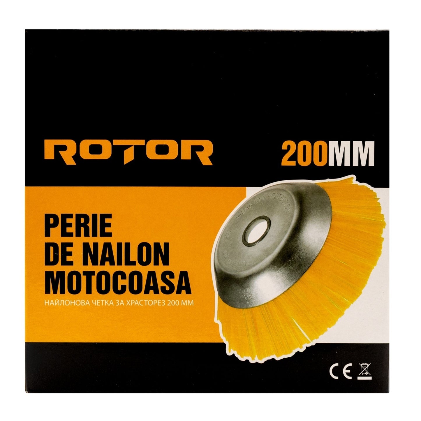 Perie nylon pentru motocoasă 200 mm ROTOR