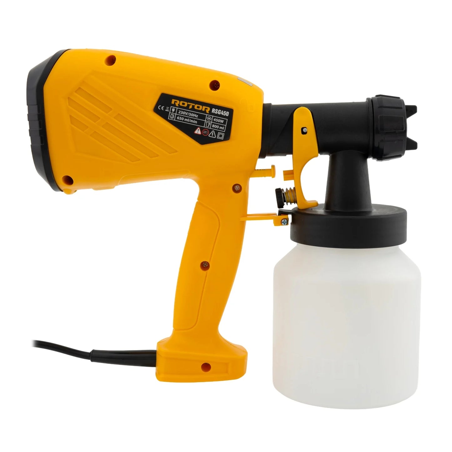 Pistol de vopsit ROTOR RSG450, 450W, 650 ml/min, rezervor 800 ml, duza 2.5 mm