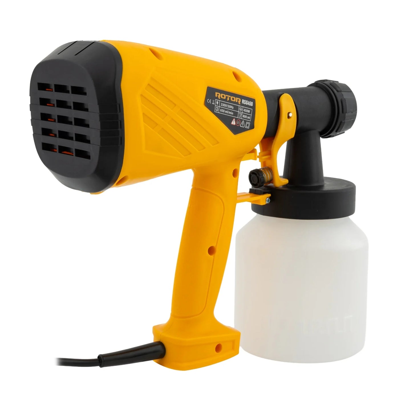 Pistol de vopsit ROTOR RSG450, 450W, 650 ml/min, rezervor 800 ml, duza 2.5 mm