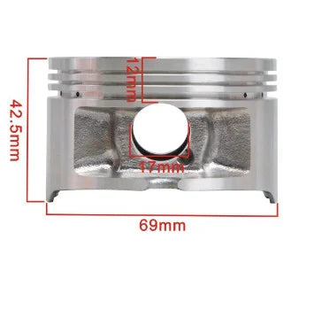 Piston ATV 260cc 69mm, bolt 17mm, compatibil Linhai 260, Majesty 250, CF Moto