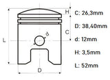 Piston ATV 4T 110cc 52.4 mm - vedere 2