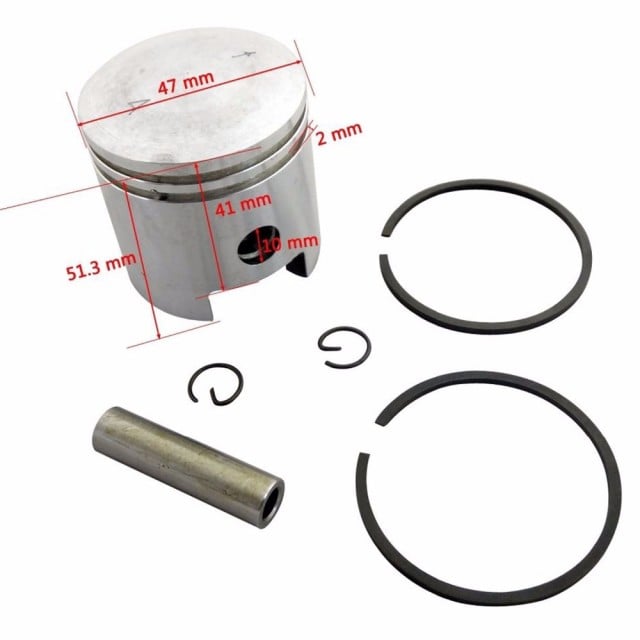 Piston kit motor bicicleta 80cc (47 mm bolt 10 mm) - vedere 4