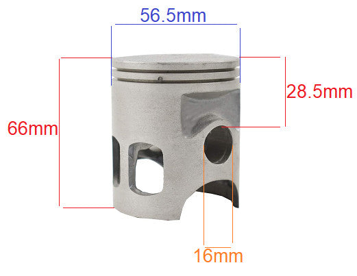 Piston scuter 2T 125cc Yamaha DT 56.5mm (h 66mm)