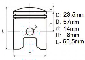 Piston Suzuky GN125cc (O 57mm)