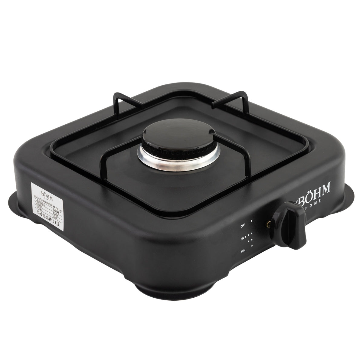 Plita Gaz 1 Arzator Bohm BG-2811-B, negru, pentru camping si uz casnic - detaliu 2