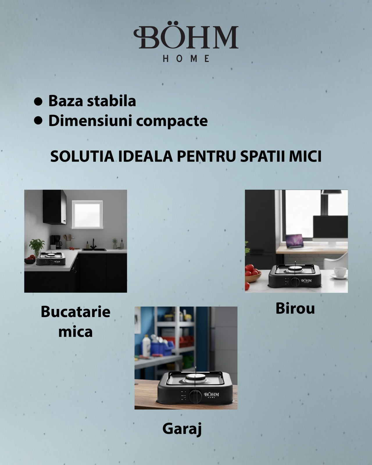 Plita Gaz 1 Arzator Bohm BG-2811-B, negru, pentru camping si uz casnic - detaliu 8