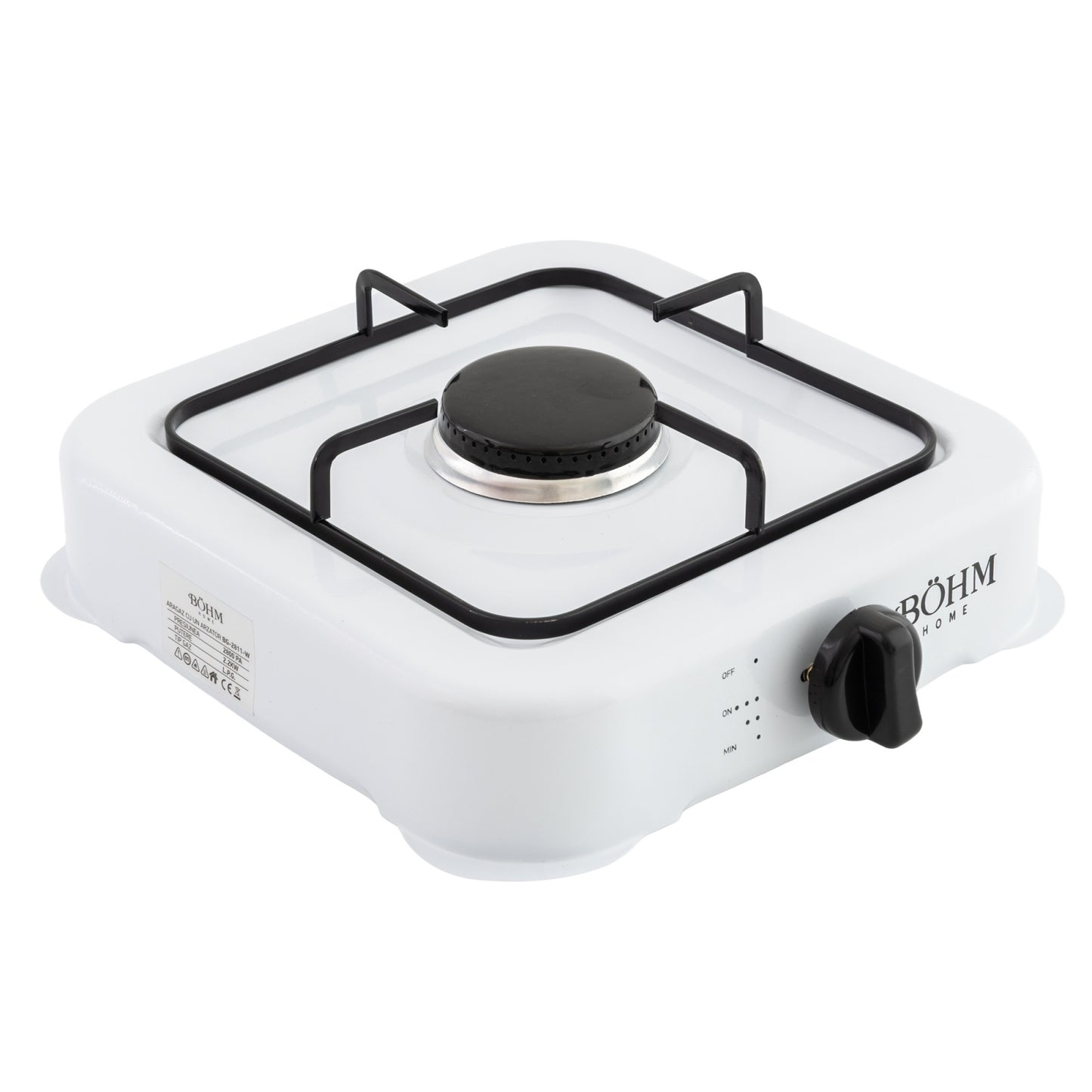 Plita Gaz 1 Arzator Bohm BG-2811-W, alb, pentru camping si uz casnic - detaliu 4