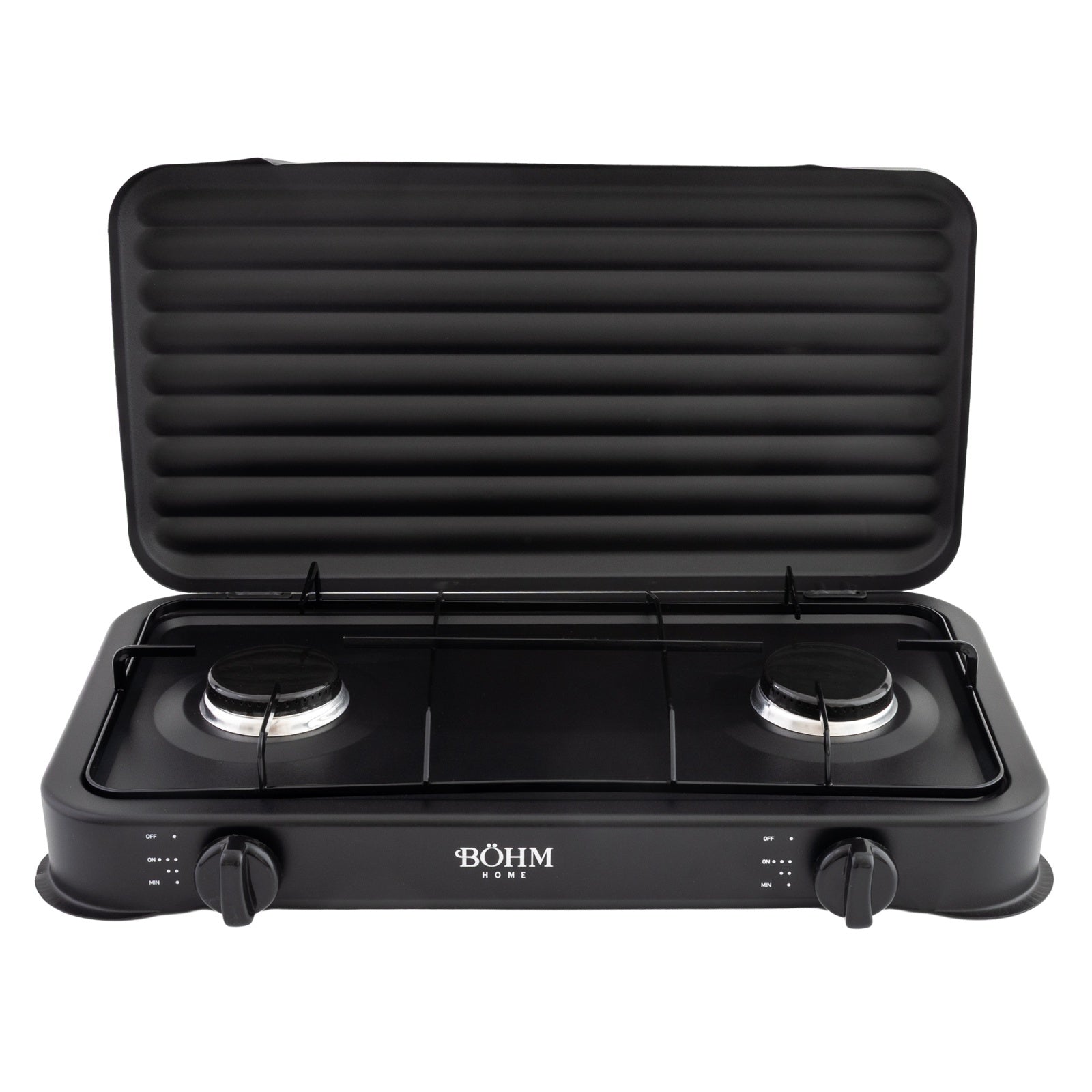 Plita Gaz 2 Arzatoare BOHM BG-M-002-B 4.4kW Aprindere Manuala Negru - imagine produs