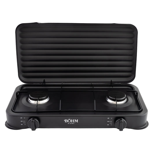 Plita Gaz 2 Arzatoare BOHM BG-M-002-B 4.4kW Aprindere Manuala Negru - imagine produs