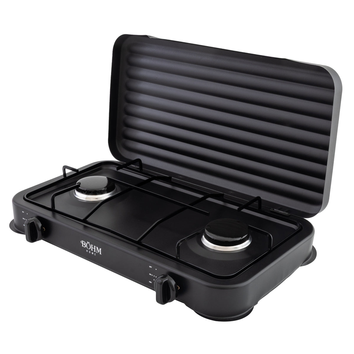 Plita Gaz 2 Arzatoare BOHM BG-M-002-B 4.4kW Aprindere Manuala Negru - detaliu 4