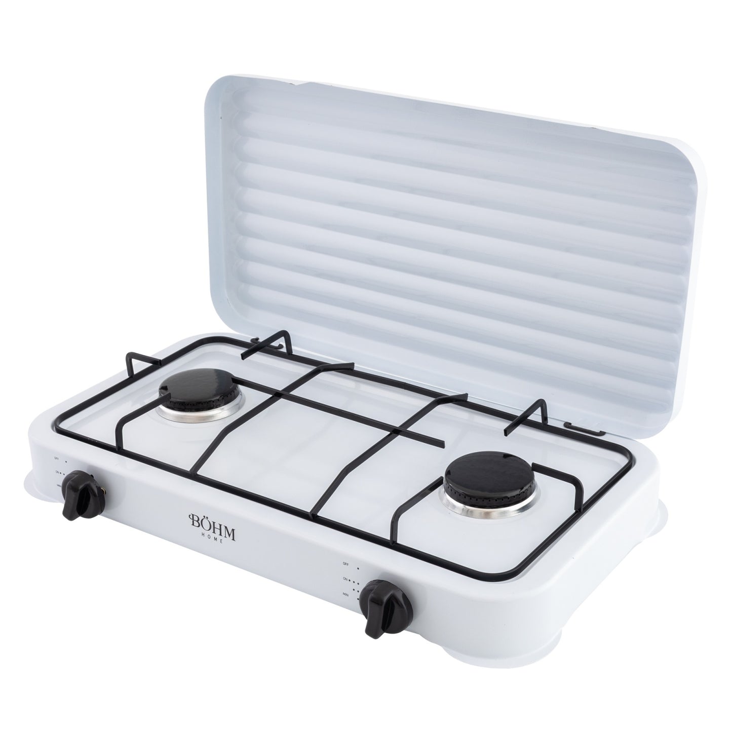 Plita Gaz 2 Arzatoare Bohm BG-M-002-W, 4.4kW, aprindere electrica, alb - detaliu 2