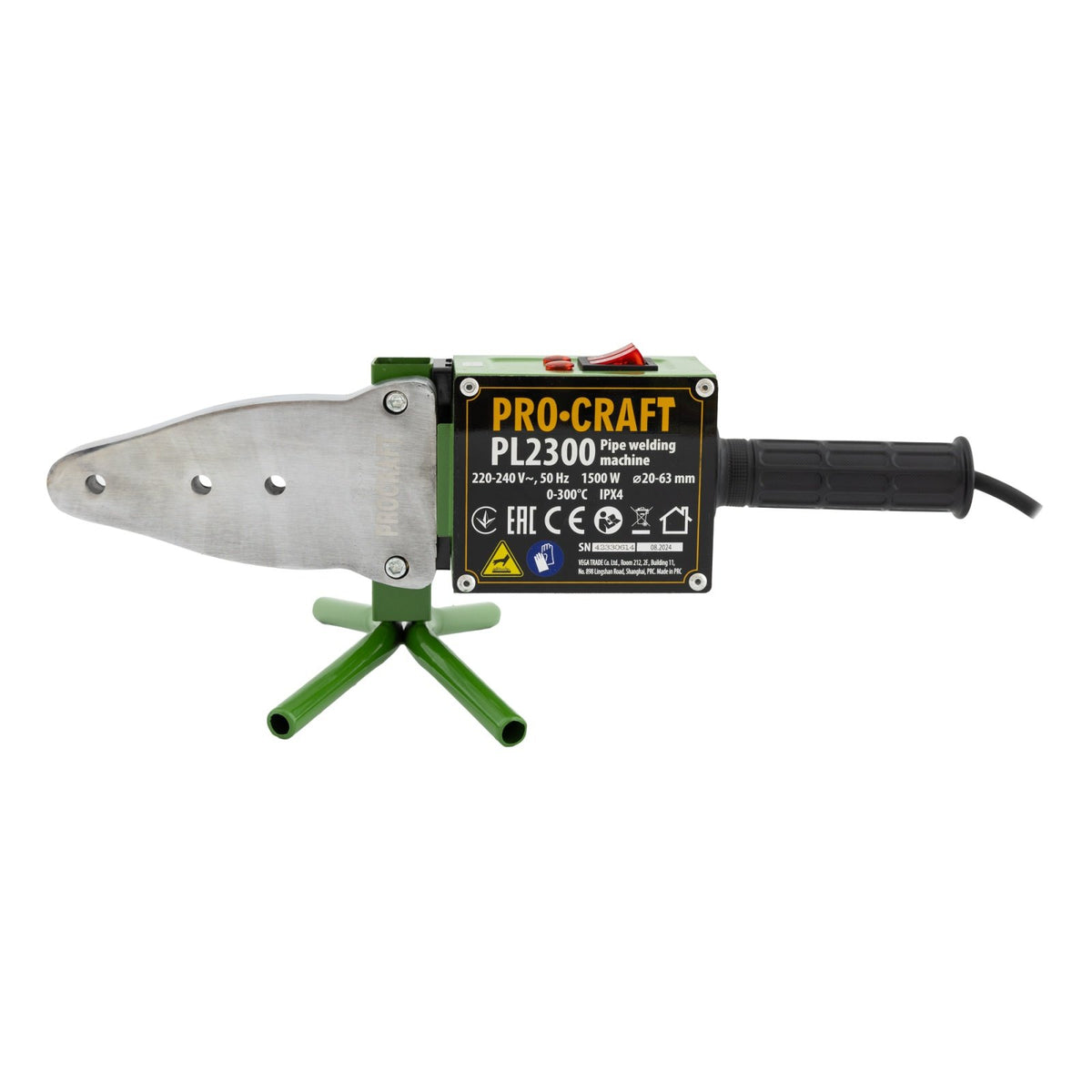 Plita sudura tevi PPR Procraft PL2300, 1500W, 300°C, 6 bacuri (20–63 mm), accesorii incluse
