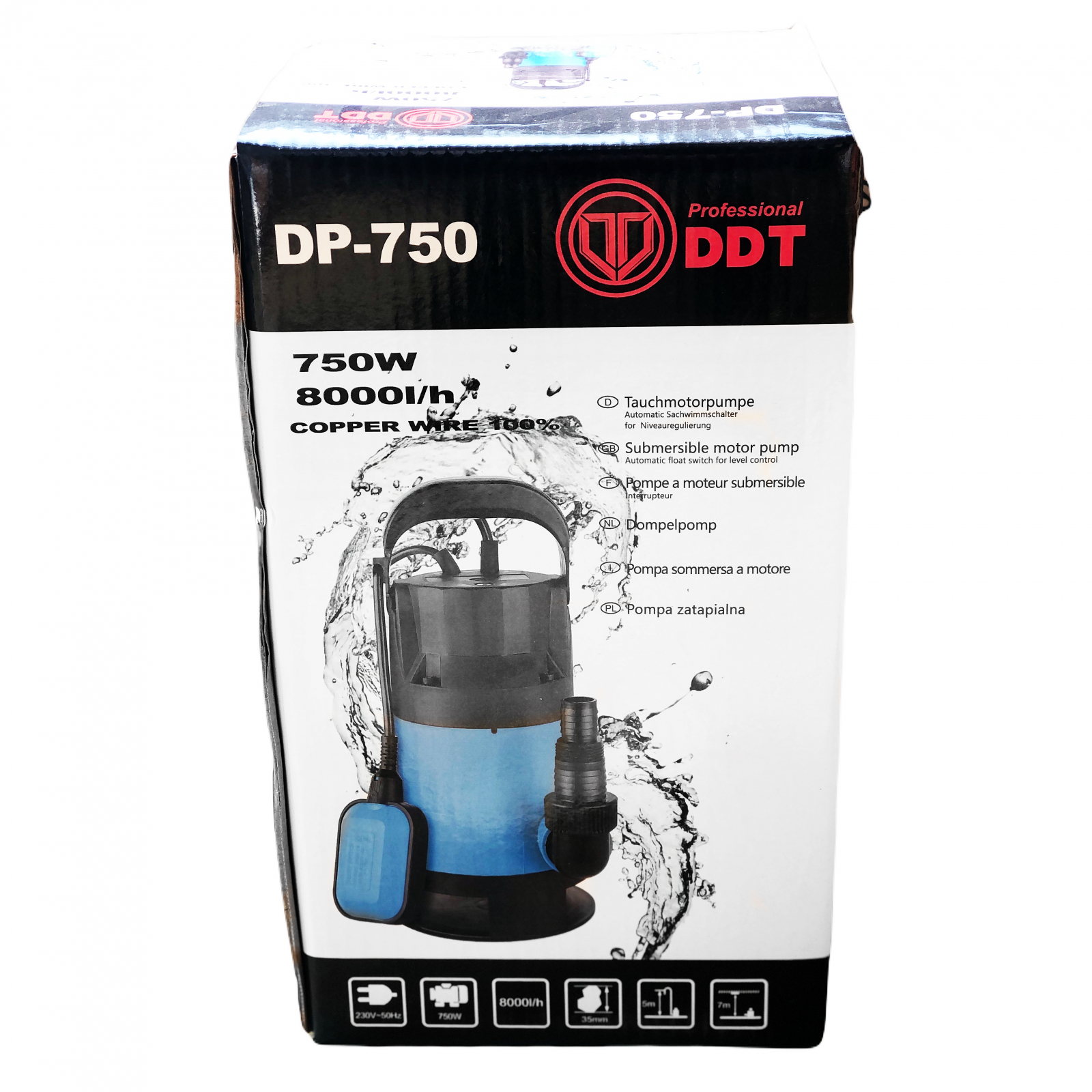 Pompa pentru Apa Murdara (Hazna) DDT DP750, 750W, Debit 6000 l/h