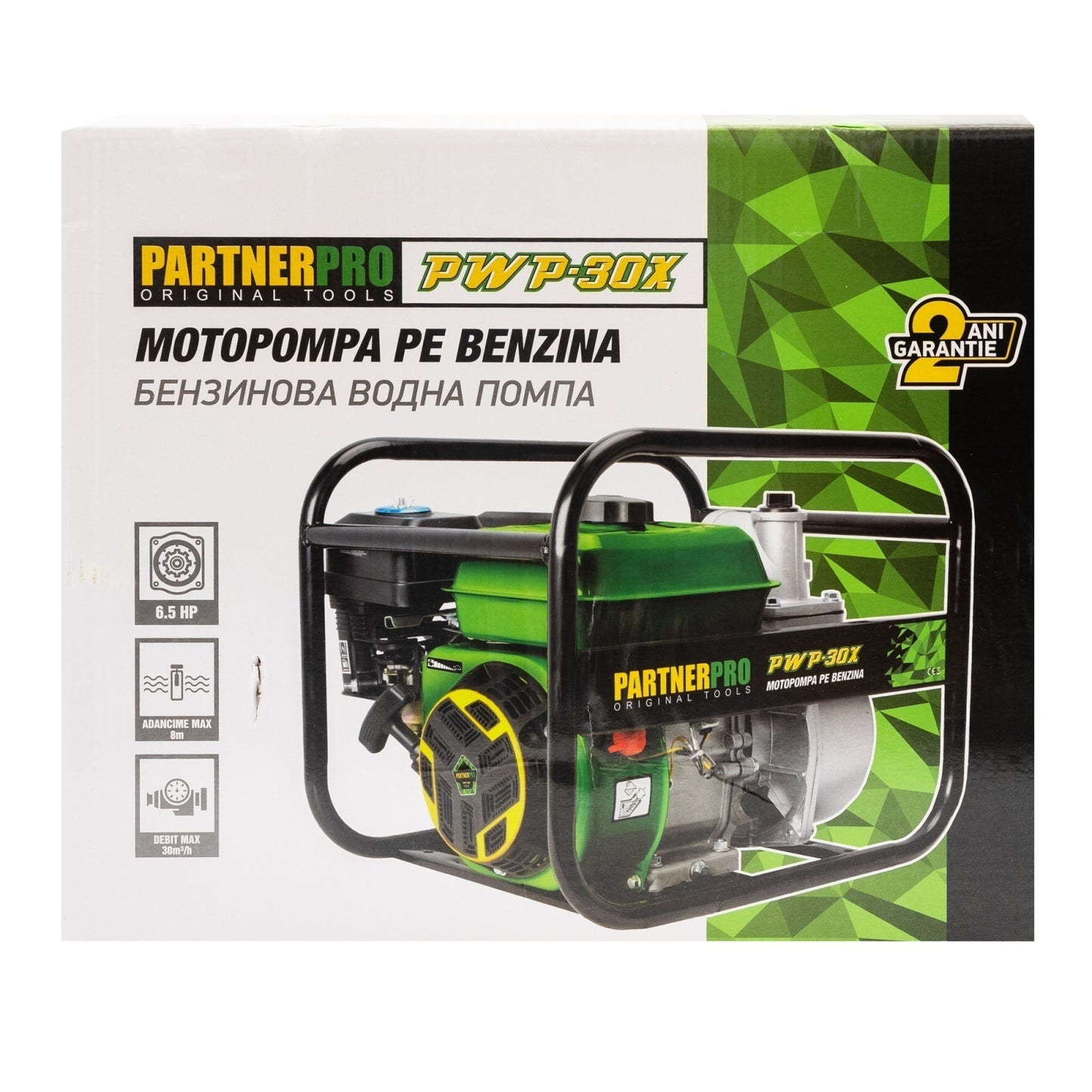 Motopompa pe Benzina PartnerPro PWP30X, 2", 30 m³/h, Motor 6.5 CP, 4 Timpi