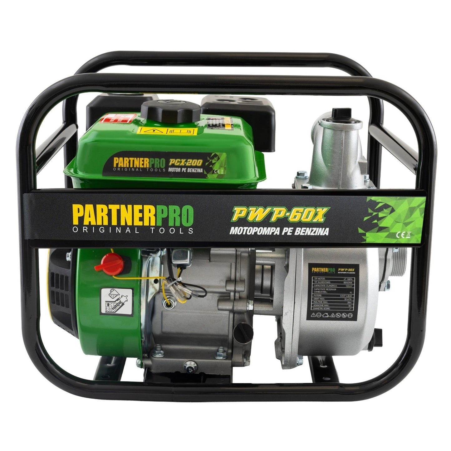 Motopompa pe Benzina PartnerPro PWP60X, 3", 60 m³/h, Motor 6.5 CP, 4 Timpi