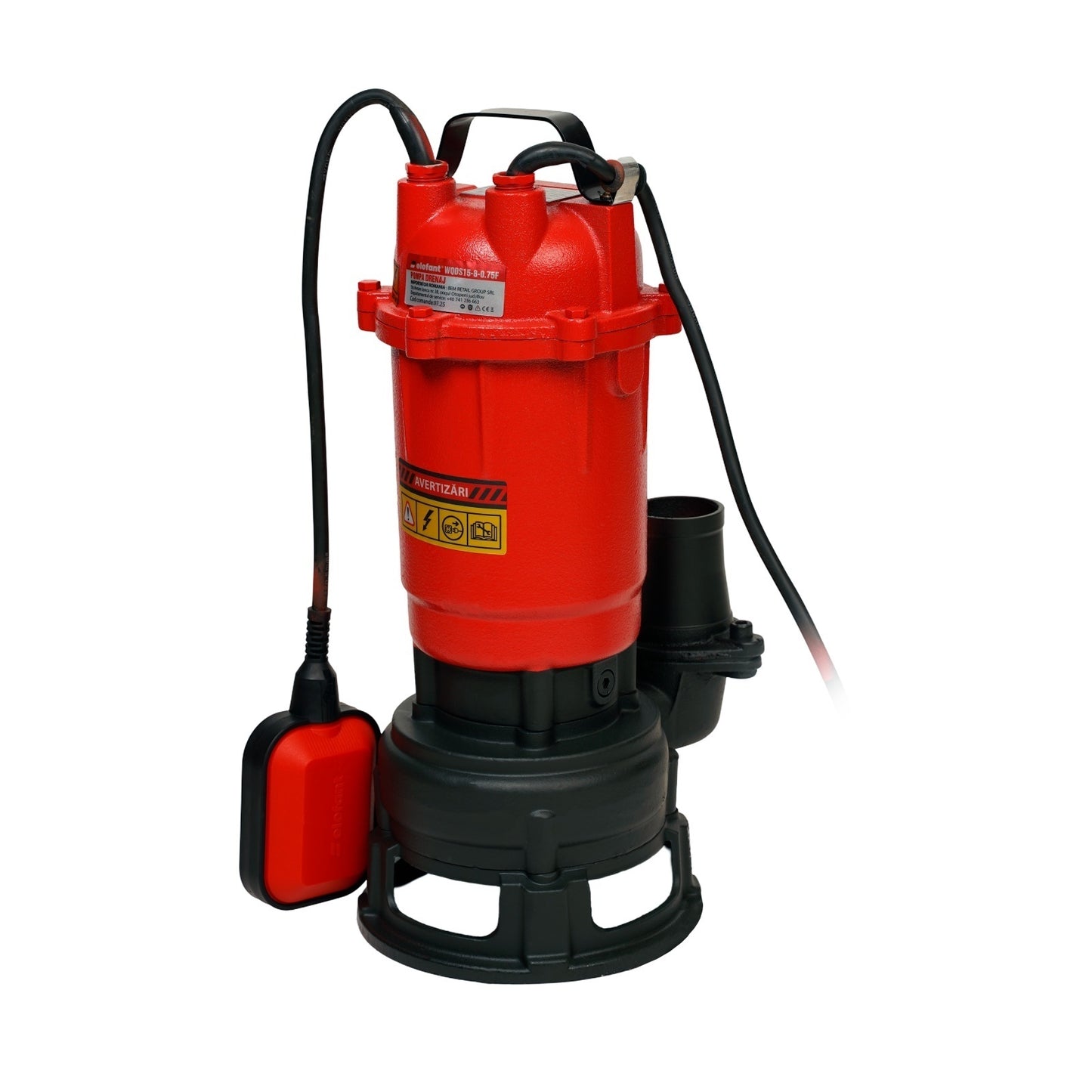 Pompa de drenaj submersibila ELEFANT WQDS15-8-0.75F, 750W, 300 l/min, inaltime refulare 11 m