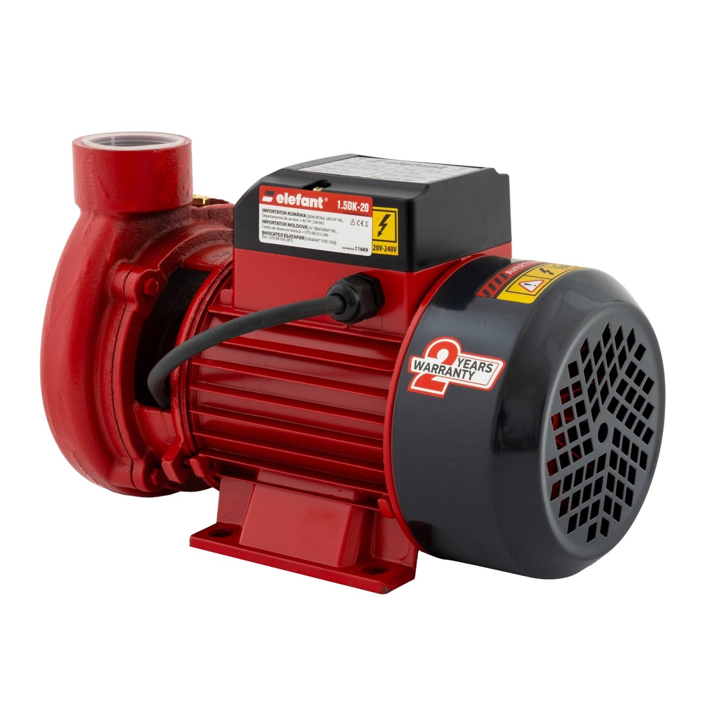 Pompa de suprafata Aquatic Elefant, 1100W, 180 L/min, 16m inaltime refulare, 7m adancime aspiratie