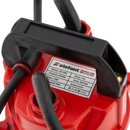 Pompa drenaj Elefant 370W cu flotor, debit 100L/min, 12m refulare, 7m adancime, 2860rpm, fonta