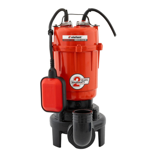 Pompa submersibila Elefant WQCD10-10-0.75F cu tocator 750W, debit 200L/min, 6m refulare, 5m adancime, 2”, 2850rpm, flotor, fonta