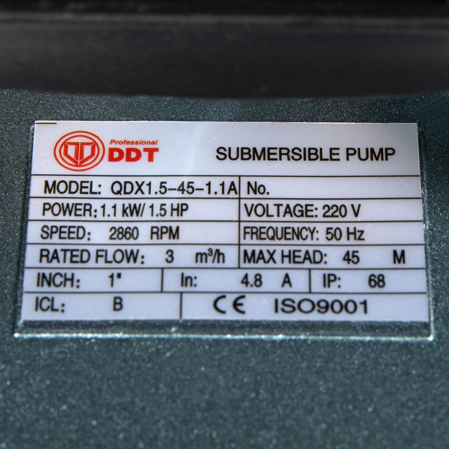 Pompa Submersibila Apa Curata cu Plutitor DDT QDX1.5-45-1.1, 1100W, 3 mc/h, 1 Tol