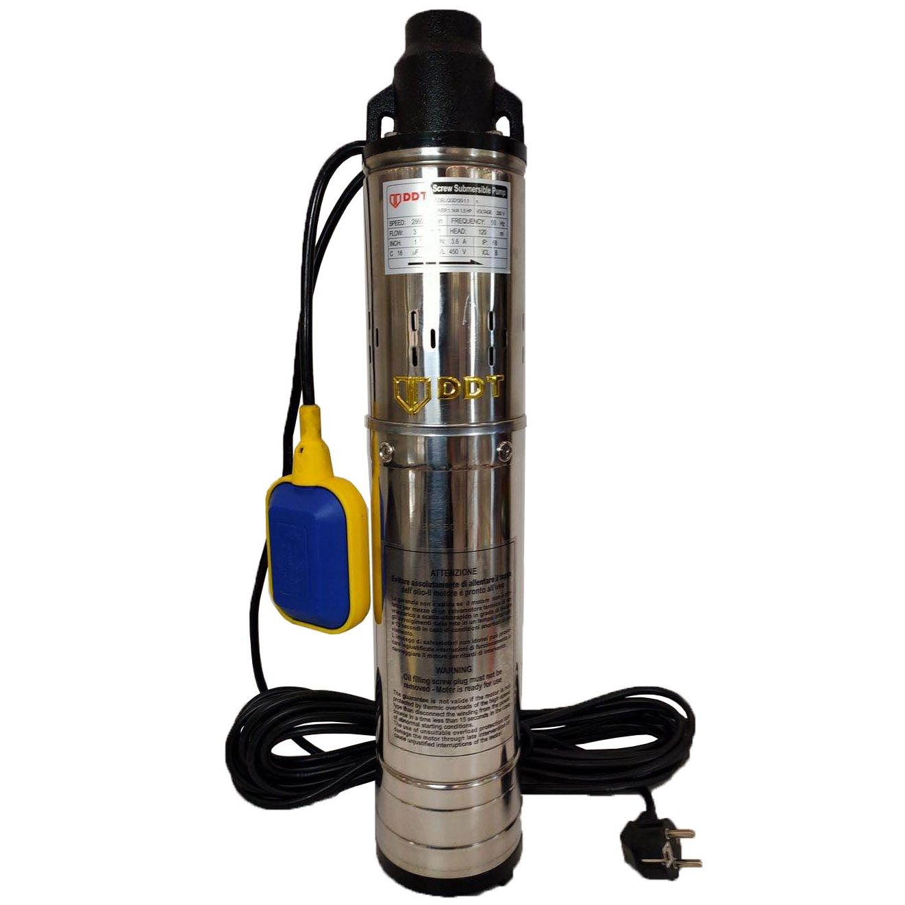 Pompa Submersibila DDT 3.1 Inox cu Plutitor, 1100W, 120m Adancime, Debit 50 l/min