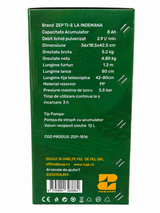 Pompa de Stropit cu Acumulator ZEP, 12L, 8Ah, 5.5 Bar, Lance Inox Telescopica 80cm