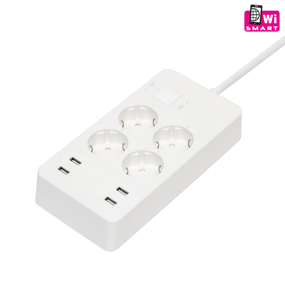 Prelungitor smart cu 4 prize si 4 USB, control WiFi TUYA, 3680W, cablu 1.5 m, NV 4 WIFI