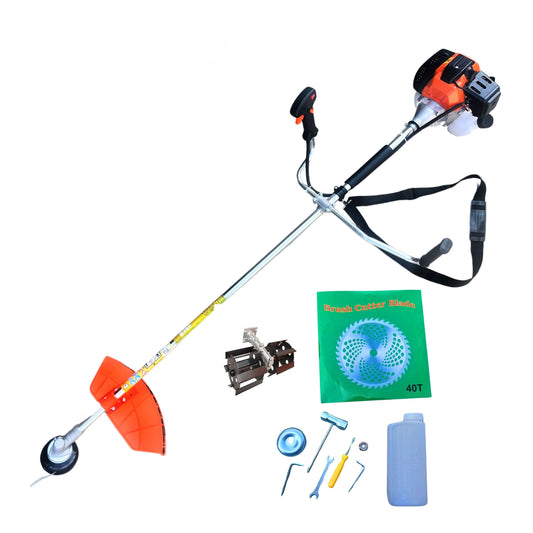 Pachet Motocoasa pe benzina ZEP TITAN 5,9CP, 52cc, 2T, 9000RPM, cu tambur, disc, prasitoare