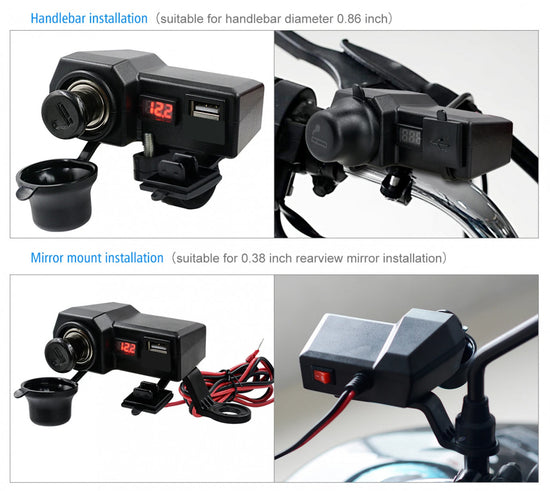 Priza alimentare Moto / ATV 12 V + USB 5 V 12 V / 5 V - vedere 4