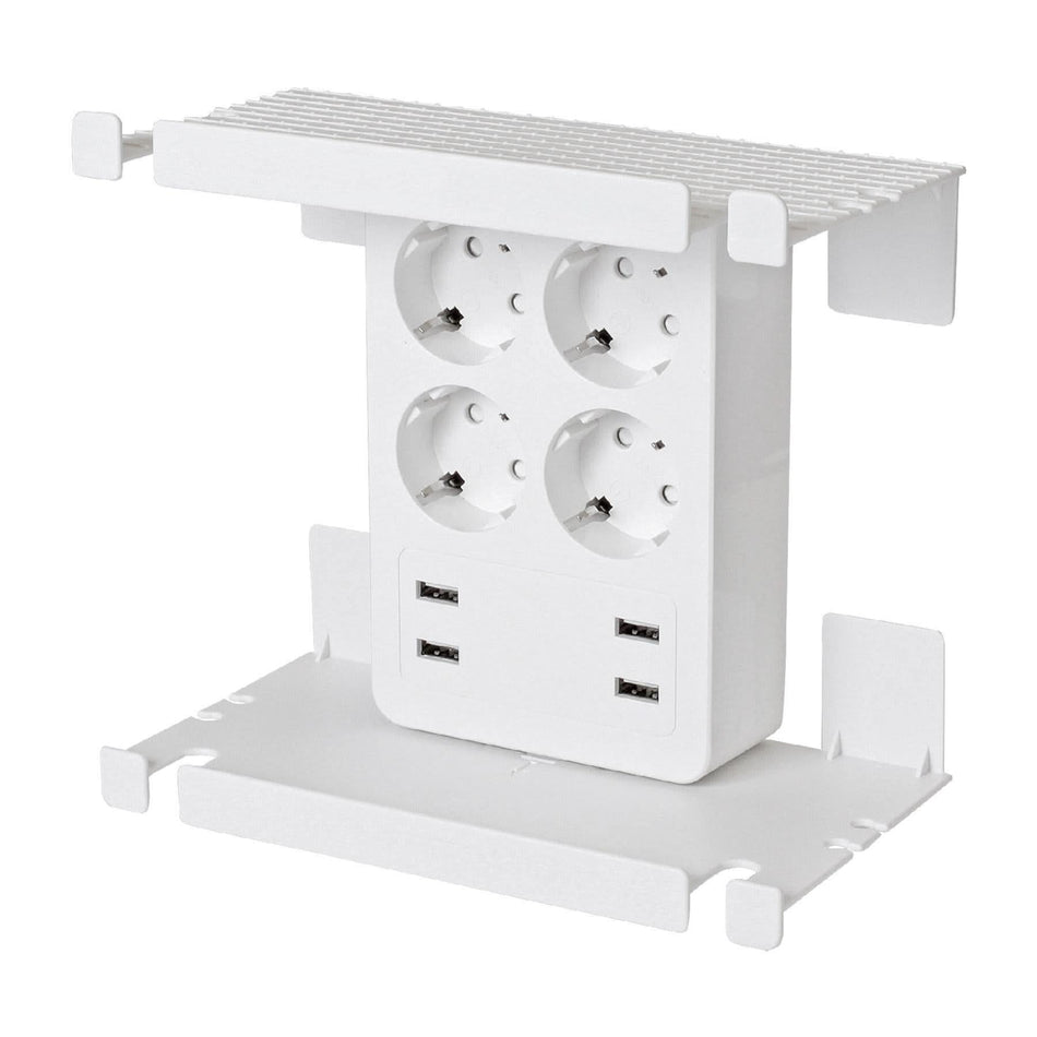 Distribuitor priza cu 4 USB si tava depozitare, stecher rotativ 90°, 3680W, NV 4 USB
