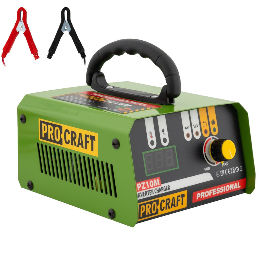 Redresor auto Procraft, 165W, 6-12V, 10A, Protectie suprasarcina si scurtcircuit