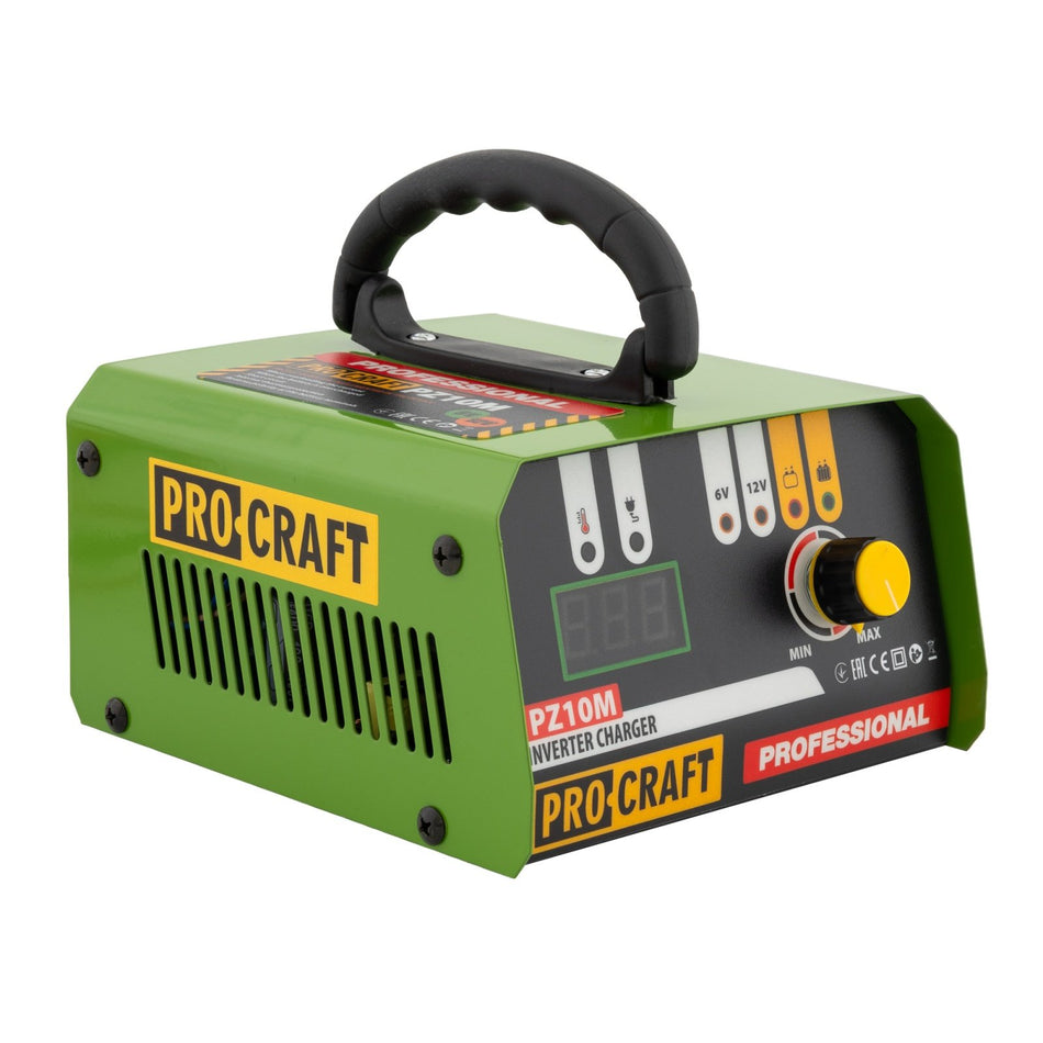 Redresor auto Procraft, 165W, 6-12V, 10A, Protectie suprasarcina si scurtcircuit