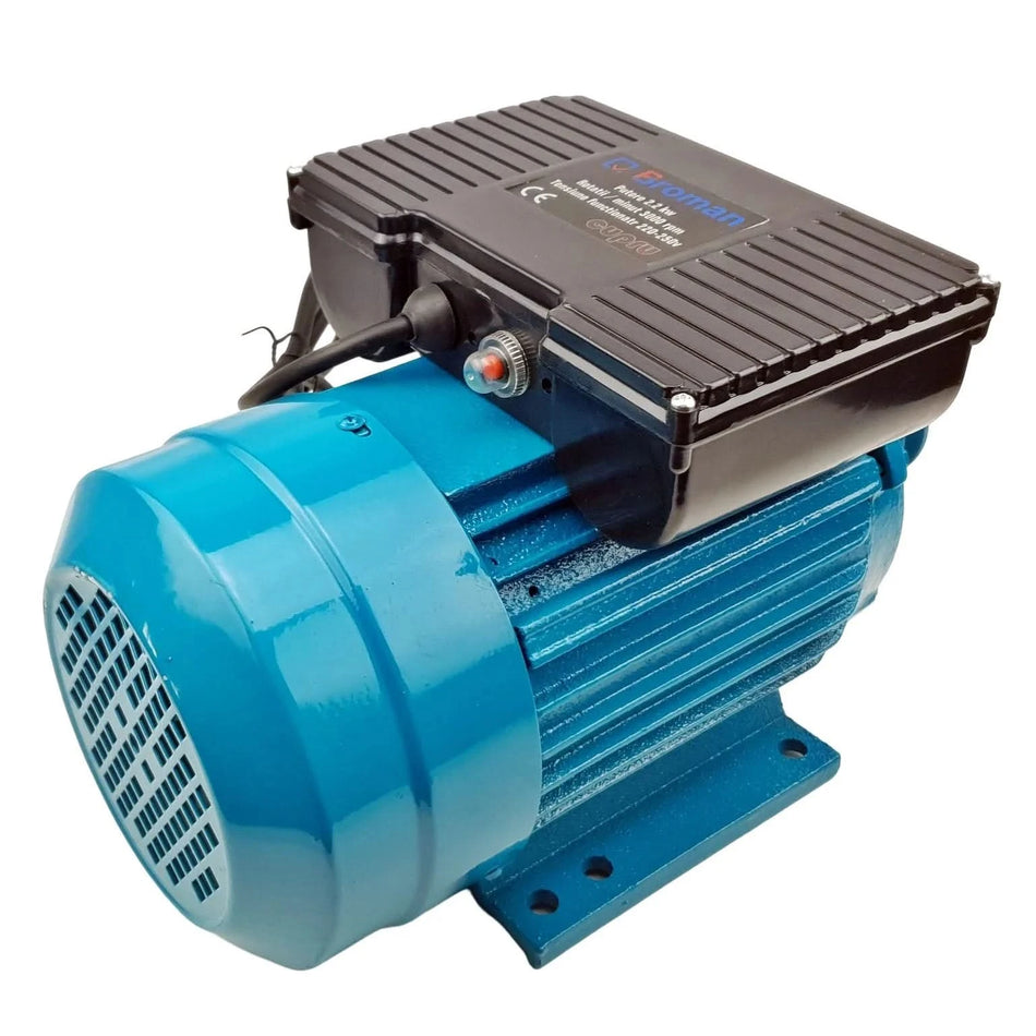 Motor electric monofazat Broman 1.5 kW, 1500 RPM, bobinaj cupru, fulie inclusă