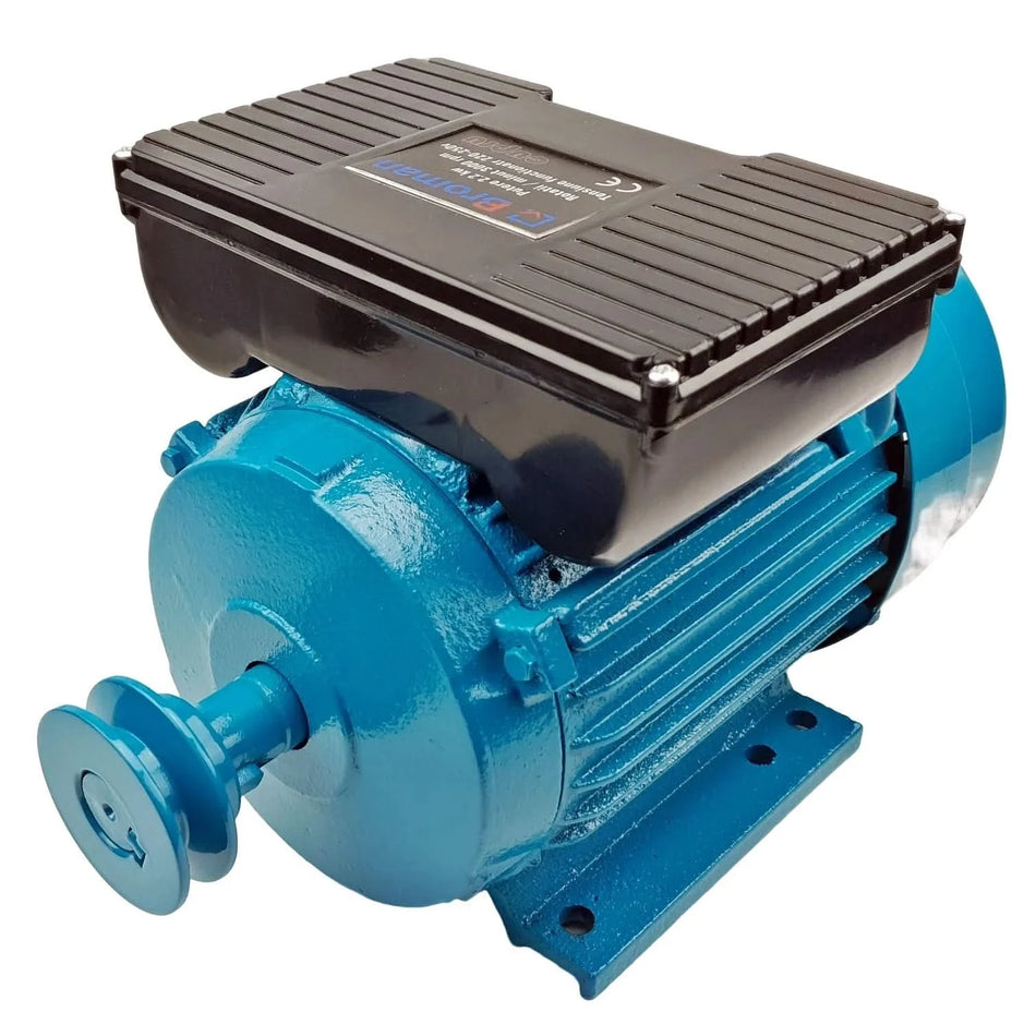 Motor electric monofazat Broman 1.5 kW, 1500 RPM, bobinaj cupru, fulie inclusă