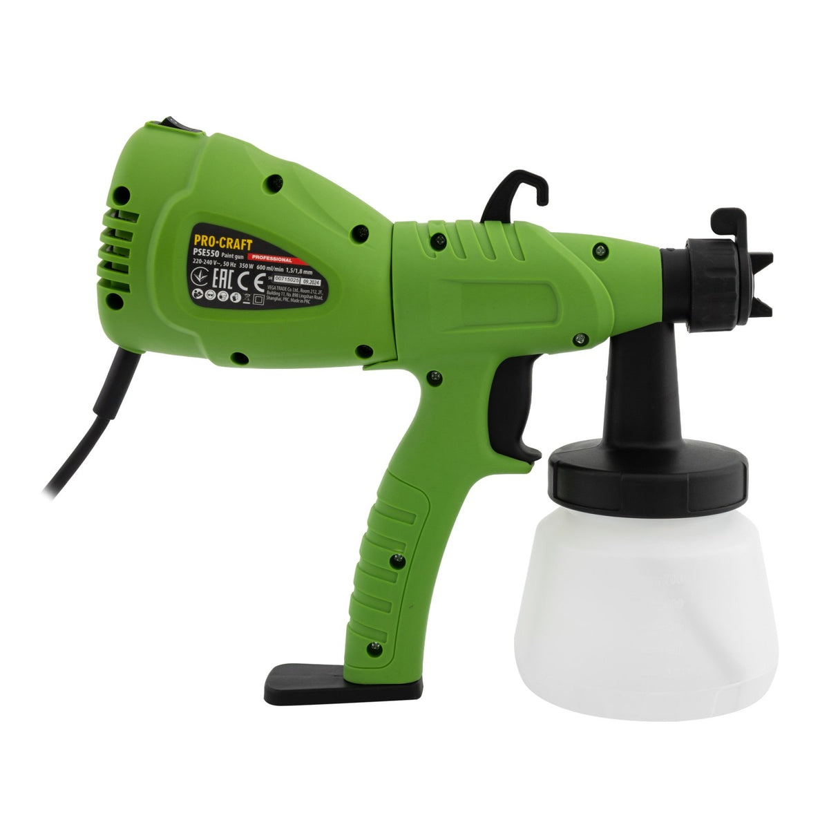 Pistol de vopsit electric Procraft PSE550, 350W, rezervor 800 ml, duze 1.8/2.5 mm