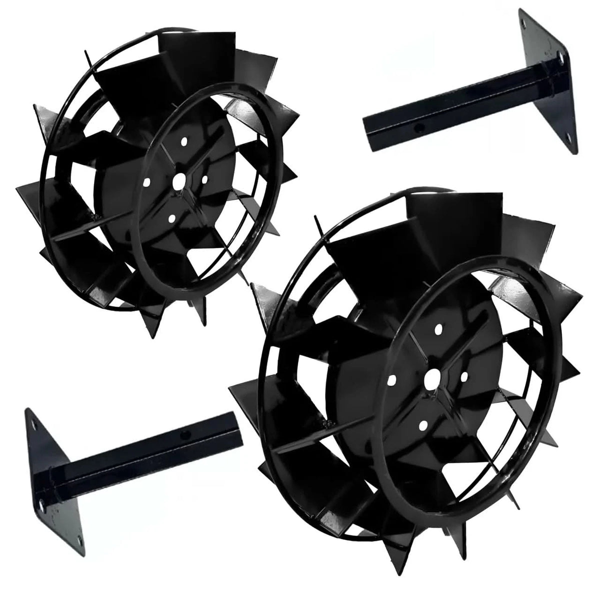 Set roti metalice 400x180 cu manicot si ax 23 mm, pentru motocultor, Elefant