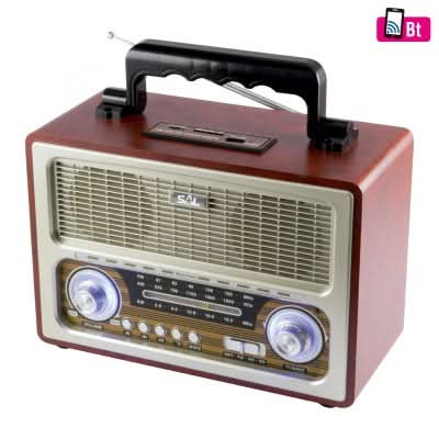 Radio portabil retro 4in1 – MP3, Bluetooth, AUX si radio 3 benzi – RRT 3B