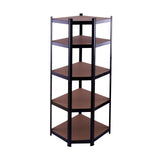 Raft de colț negru 70x45x180 cm pentru depozitare ROTOR