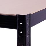 Raft de colț negru 70x45x180 cm pentru depozitare ROTOR
