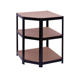 Raft de colț negru 70x45x180 cm pentru depozitare ROTOR