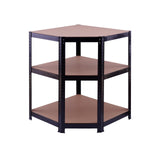 Raft de colț negru 70x45x180 cm pentru depozitare ROTOR
