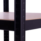 Raft de colț negru 70x45x180 cm pentru depozitare ROTOR