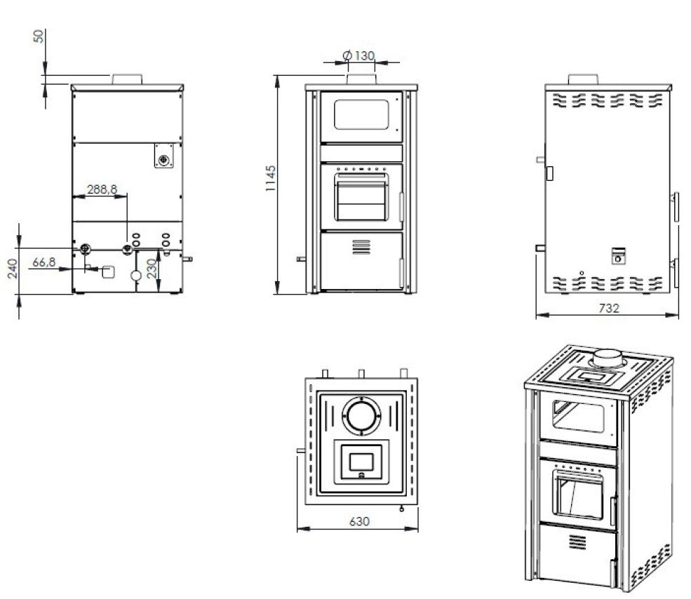 Termosemineu FORNELLO AVANOS Red 32 kw pe combustibil solid