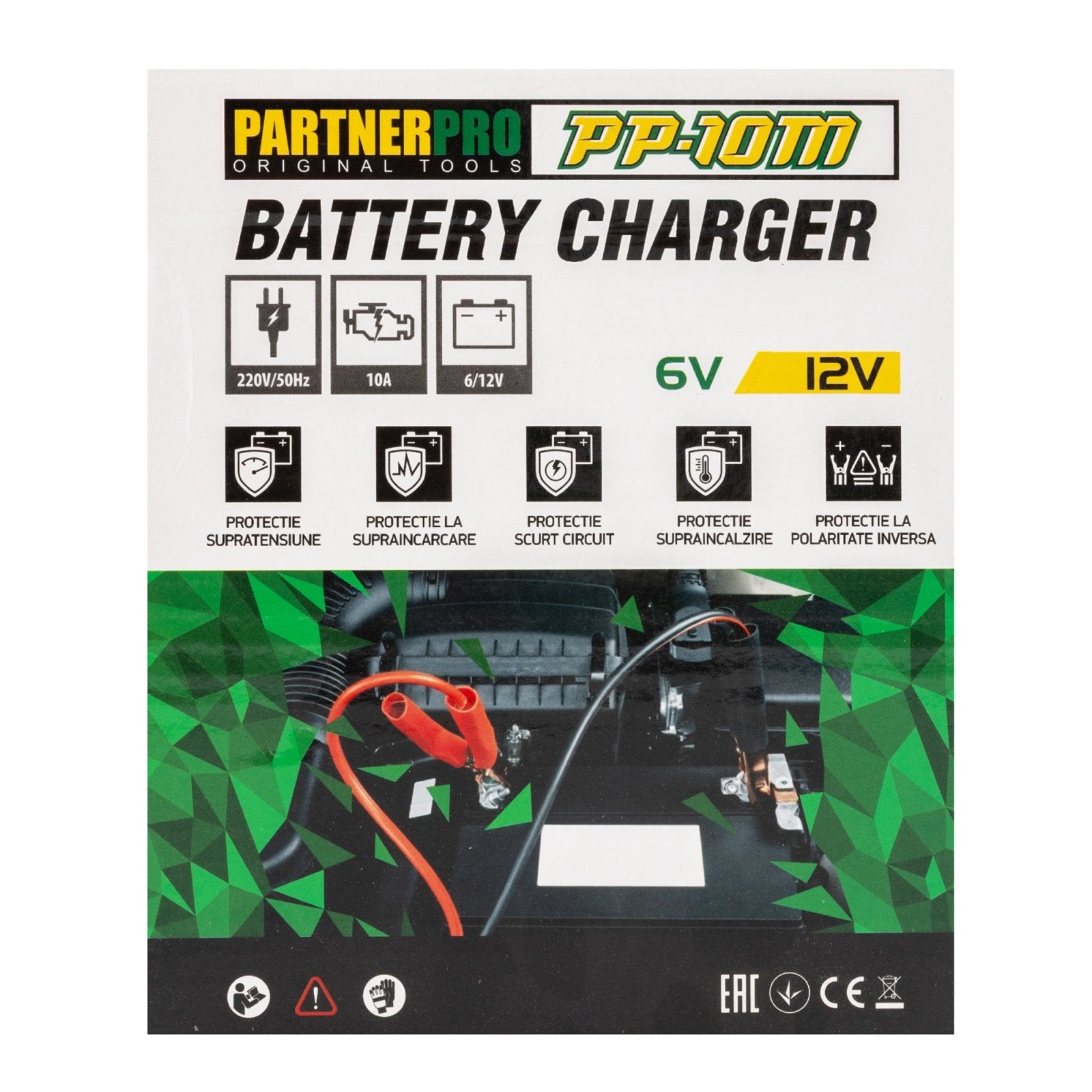 Redresor Auto PartnerPro PP-10M, 6/12V, 220V, pentru incarcat baterie auto