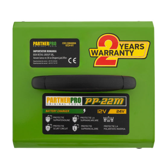 Redresor Auto PartnerPro PP-22M, 12/24V, 220V, pentru baterie auto si camion