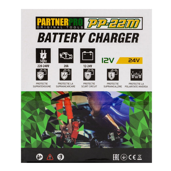 Redresor Auto PartnerPro PP-22M, 12/24V, 220V, pentru baterie auto si camion