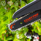 Mini ferastrau cu lant STARTPRO SBS2-21/6MBX 20V, 6 inch, 2 baterii, 2 lanturi, portabil