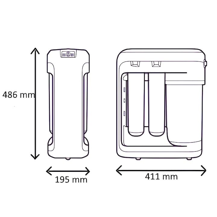 Sistem osmoza inversa Aquaphor RO-206S, 300 GPD, rezervor 5 L, pompa, LCD, cartuse incluse, HoReCa