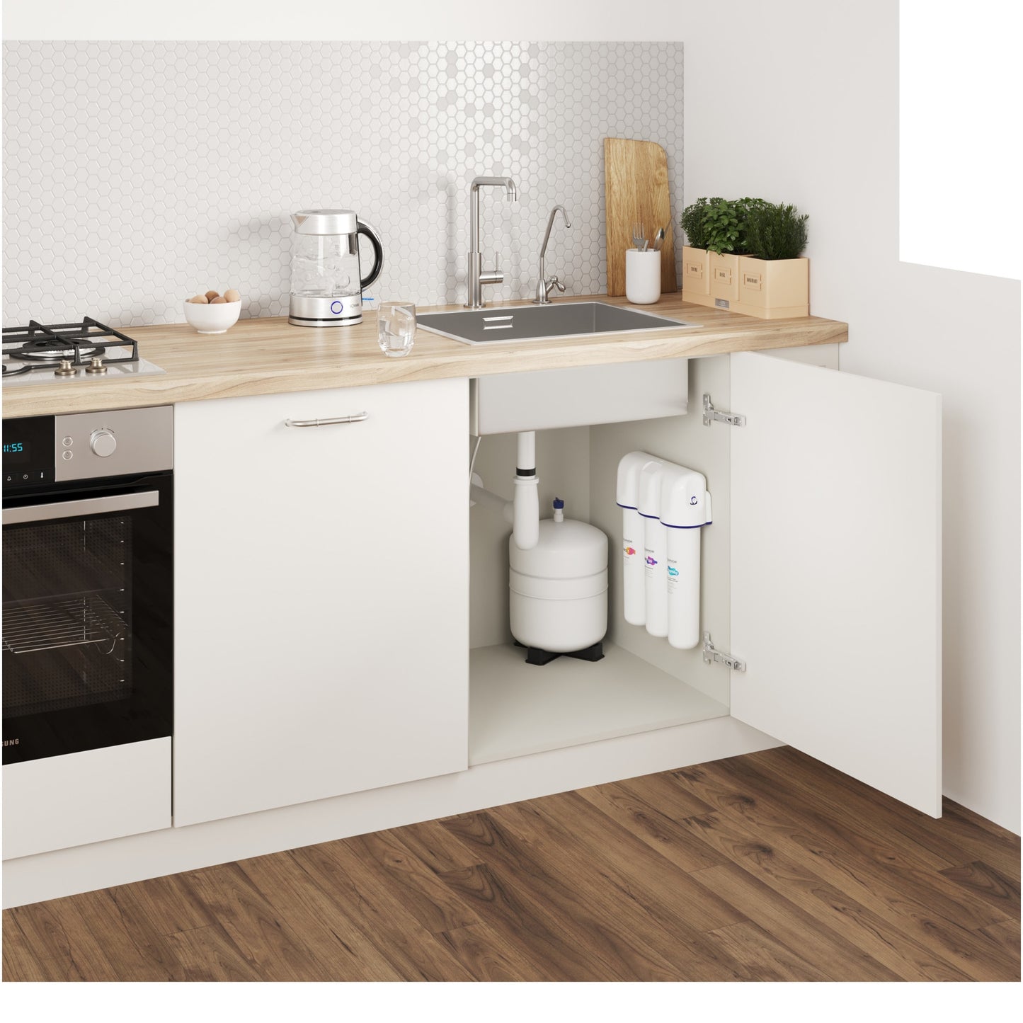 Filtru de apa potabila Aquaphor OSMO PRO 50, montare sub chiuveta, 2-3 l/min, rezervor 10 l