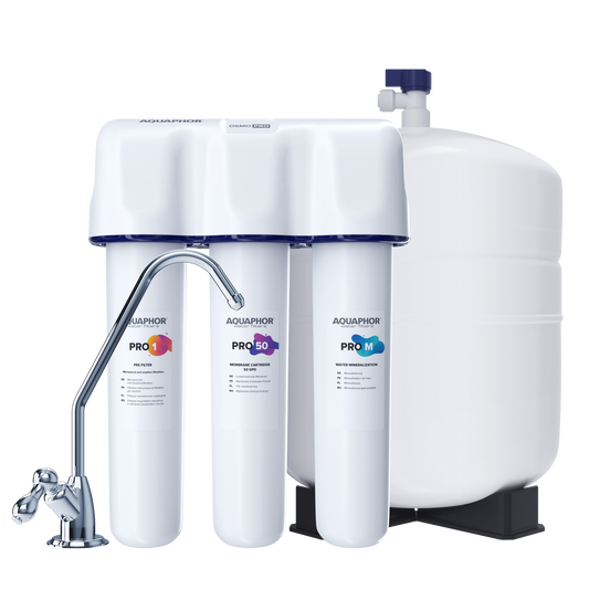 Filtru de apa potabila Aquaphor OSMO PRO 50, montare sub chiuveta, 2-3 l/min, rezervor 10 l